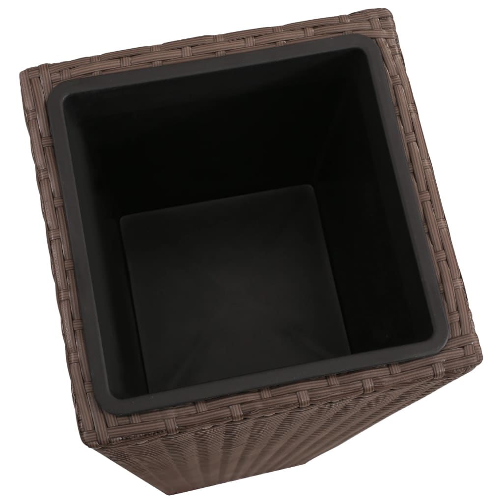 Plantenbakken verhoogd 3 st poly rattan bruin is nu te koop bij PeponiXL, paradijselijk wonen!