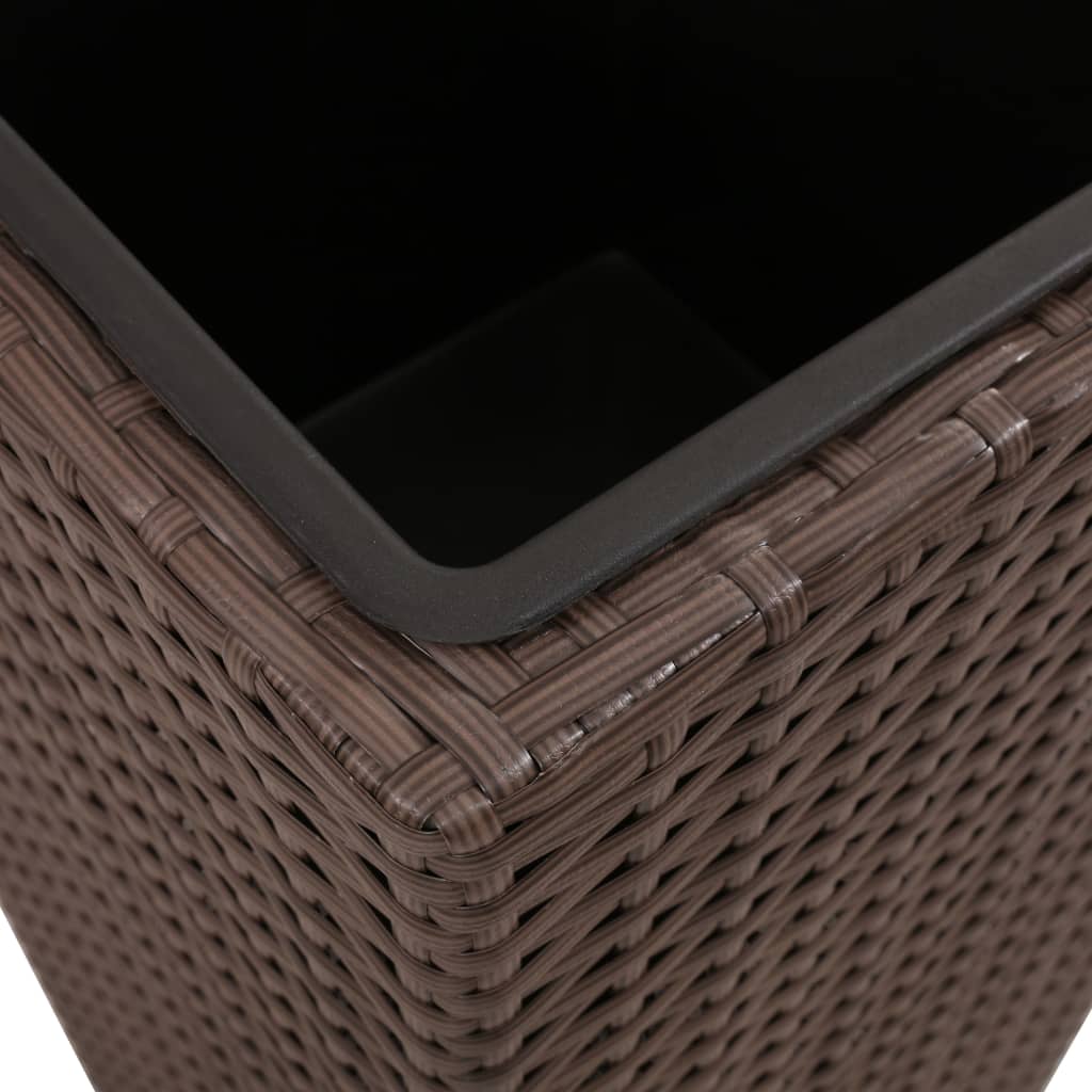 Plantenbakken verhoogd 3 st poly rattan bruin is nu te koop bij PeponiXL, paradijselijk wonen!