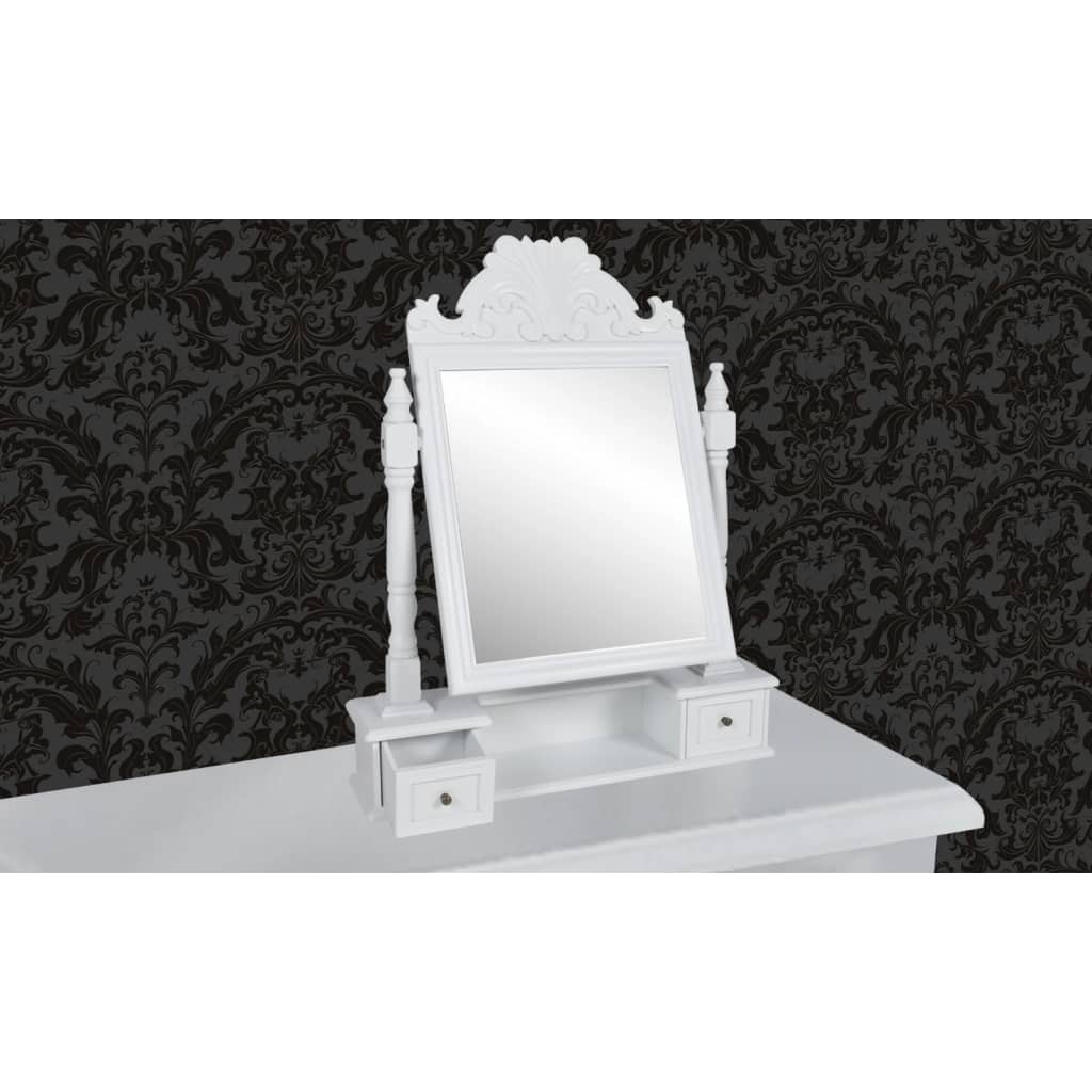 Kaptafel met draaiende rechthoekige spiegel MDF is nu te koop bij PeponiXL, paradijselijk wonen!
