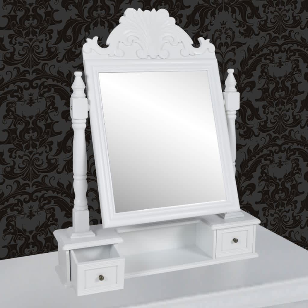 Kaptafel met draaiende rechthoekige spiegel MDF is nu te koop bij PeponiXL, paradijselijk wonen!