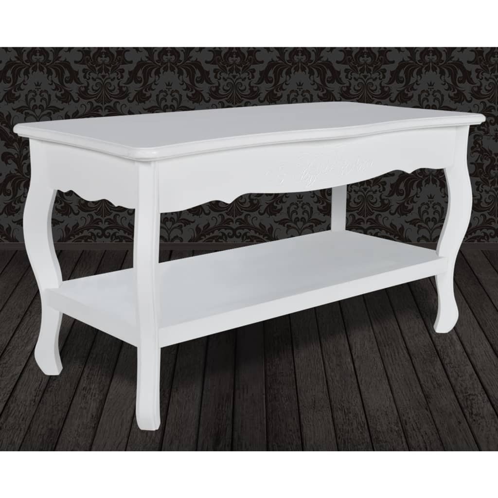 Salontafel met 2 lagen MDF wit is nu te koop bij PeponiXL, paradijselijk wonen!