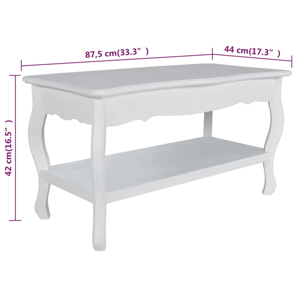 Salontafel met 2 lagen MDF wit is nu te koop bij PeponiXL, paradijselijk wonen!