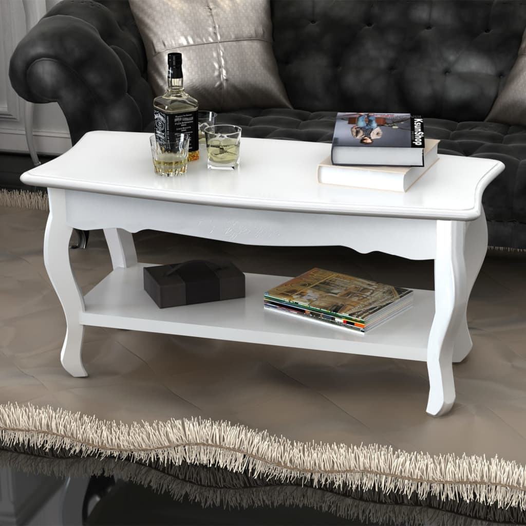 Salontafel met 2 lagen MDF wit is nu te koop bij PeponiXL, paradijselijk wonen!