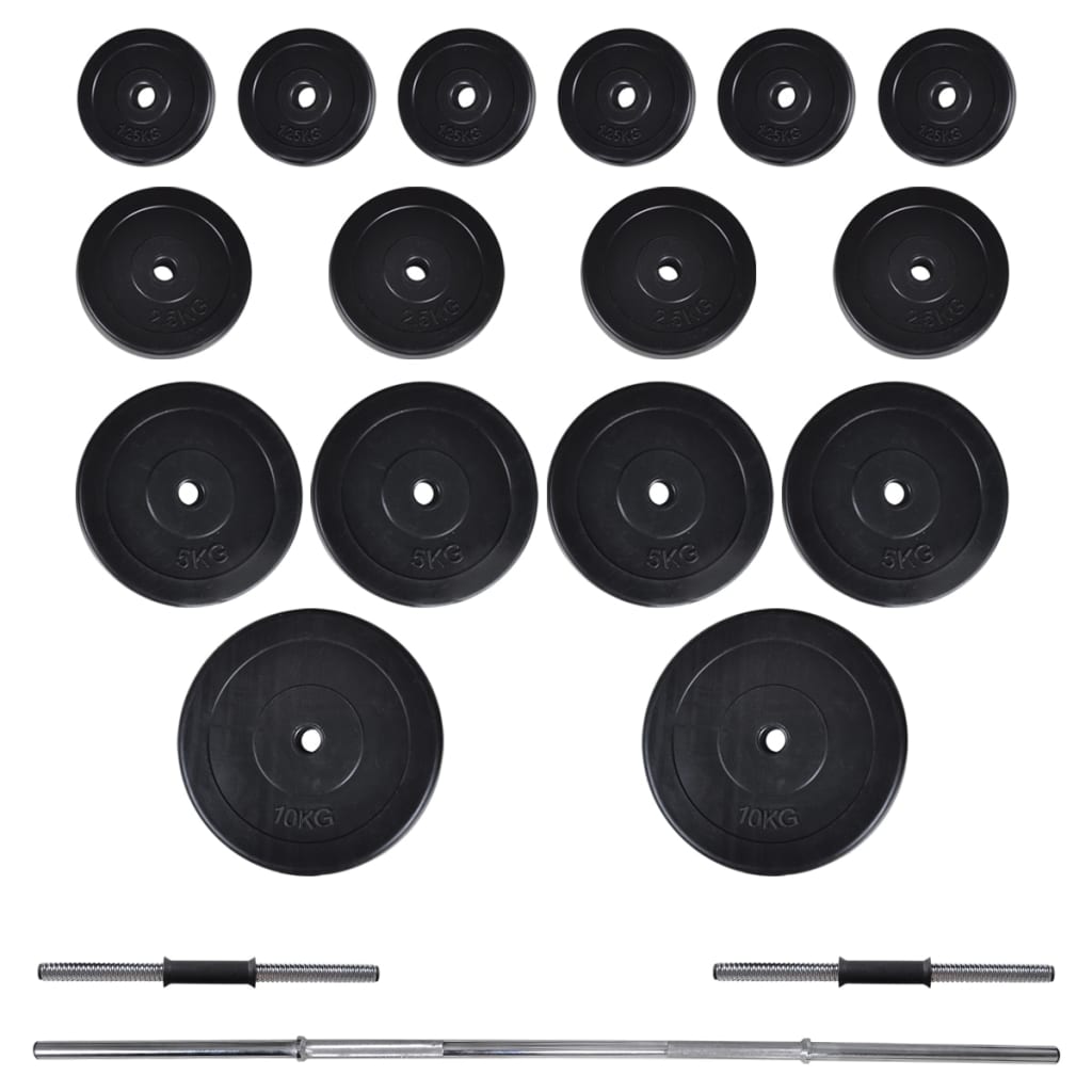 Barbell- en dumbbellset 60,5 kg is nu te koop bij PeponiXL, paradijselijk wonen!