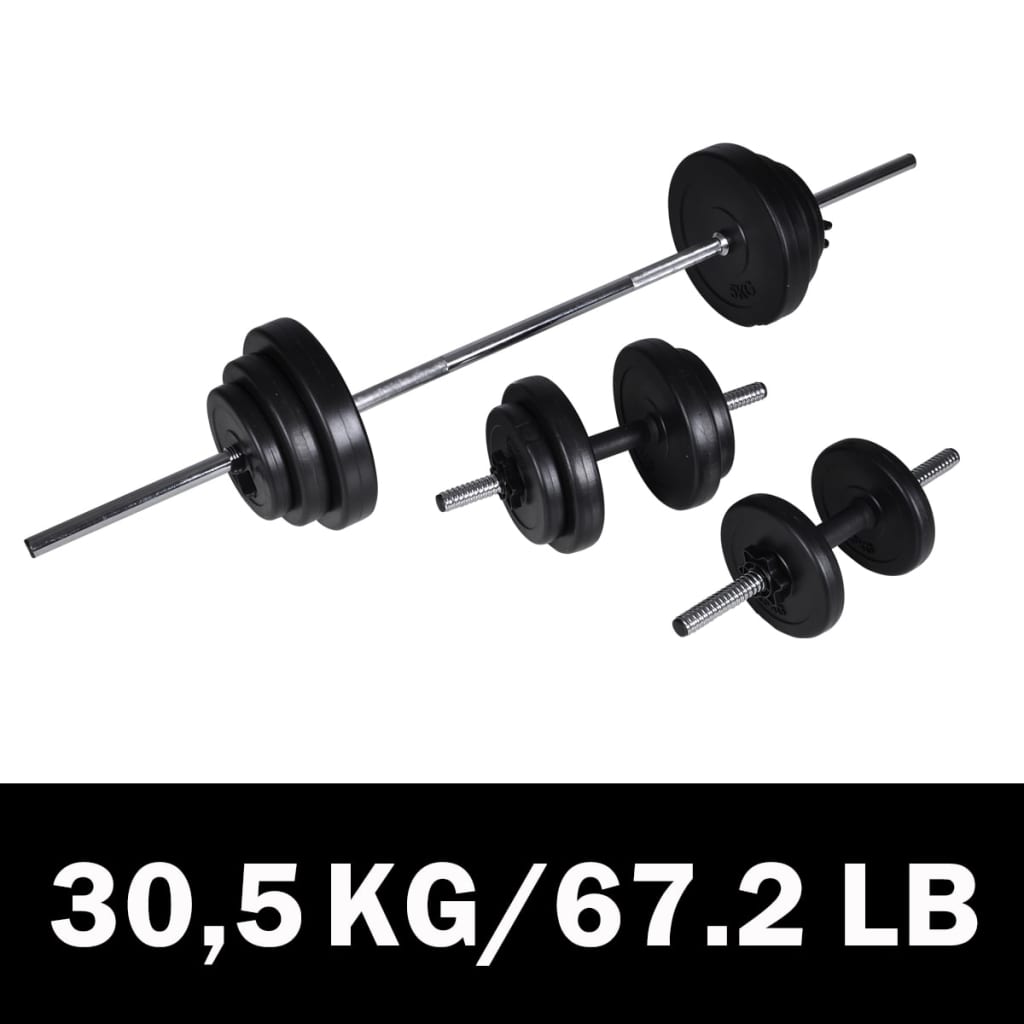 Barbell- en dumbbellset 30,5 kg is nu te koop bij PeponiXL, paradijselijk wonen!