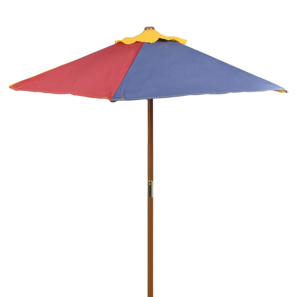 Kinderpicknicktafel met banken en parasol hout meerkleurig is nu te koop bij PeponiXL, paradijselijk wonen!