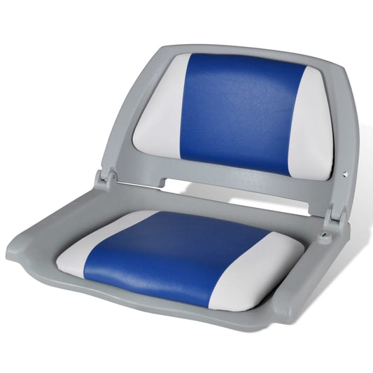 Opklapbare bootstoel met blauw-wit kussen 48x51x41 cm is nu te koop bij PeponiXL, paradijselijk wonen!