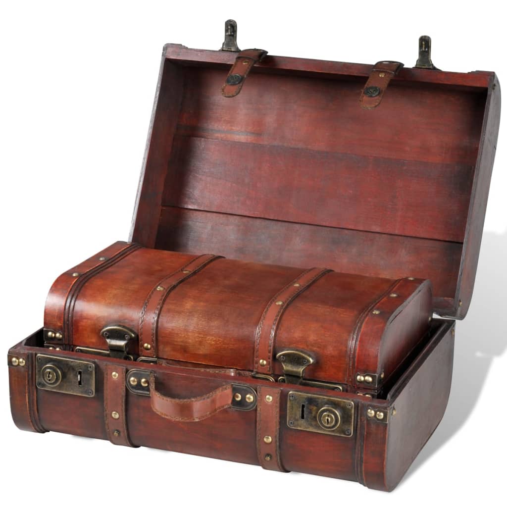 Schatkisten 2 st vintage-stijl hout bruin is nu te koop bij PeponiXL, paradijselijk wonen!