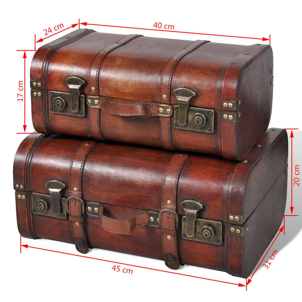 Schatkisten 2 st vintage-stijl hout bruin is nu te koop bij PeponiXL, paradijselijk wonen!