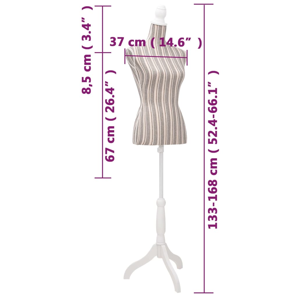 Etalagepop torso vrouw katoen linnen met strepen is nu te koop bij PeponiXL, paradijselijk wonen!