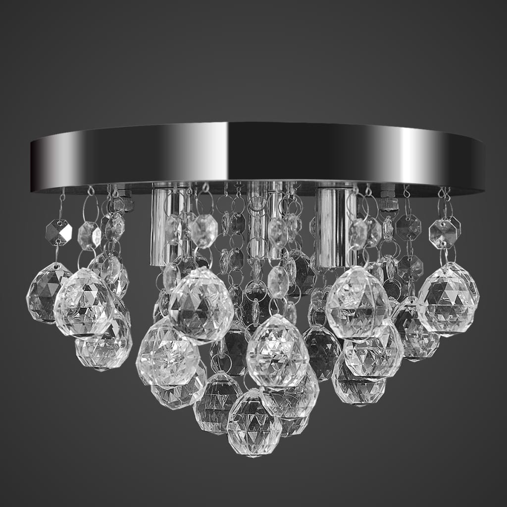 Plafondlamp kroonluchterontwerp kristal chroom is nu te koop bij PeponiXL, paradijselijk wonen!