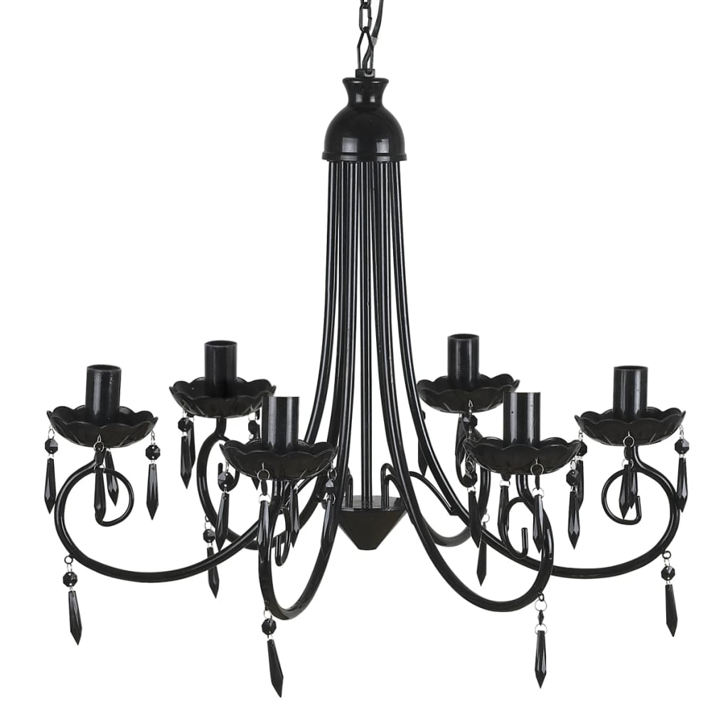Plafondlamp kroonluchter 6 lampjes zwart is nu te koop bij PeponiXL, paradijselijk wonen!