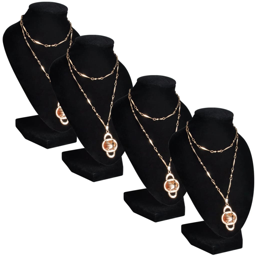 Sieradenhouder voor ketting 9x8,5x15 cm zwart 4 st is nu te koop bij PeponiXL, paradijselijk wonen!