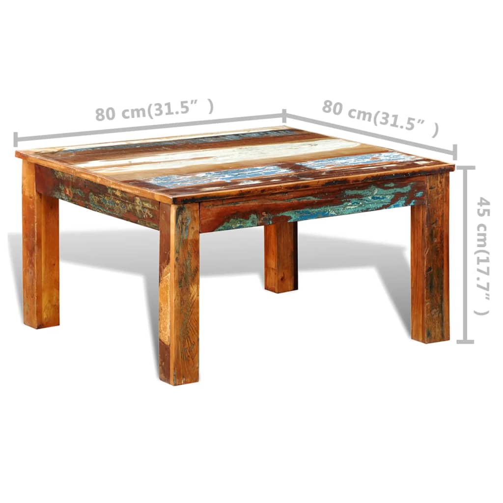 Salontafel vierkant gerecycled hout is nu te koop bij PeponiXL, paradijselijk wonen!