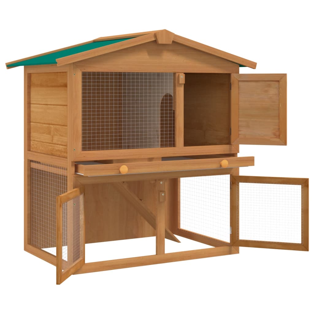 Konijnenhok voor buiten met 3 deuren hout is nu te koop bij PeponiXL, paradijselijk wonen!