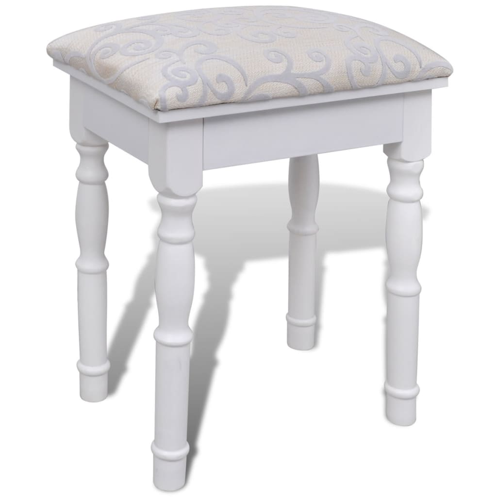 Kaptafel met 2 lades, 3-in-1 spiegel en krukje wit is nu te koop bij PeponiXL, paradijselijk wonen!