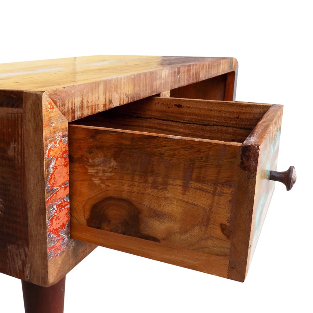 Salontafel met 1 gewelfde rand en 1 lade gerecycled hout is nu te koop bij PeponiXL, paradijselijk wonen!