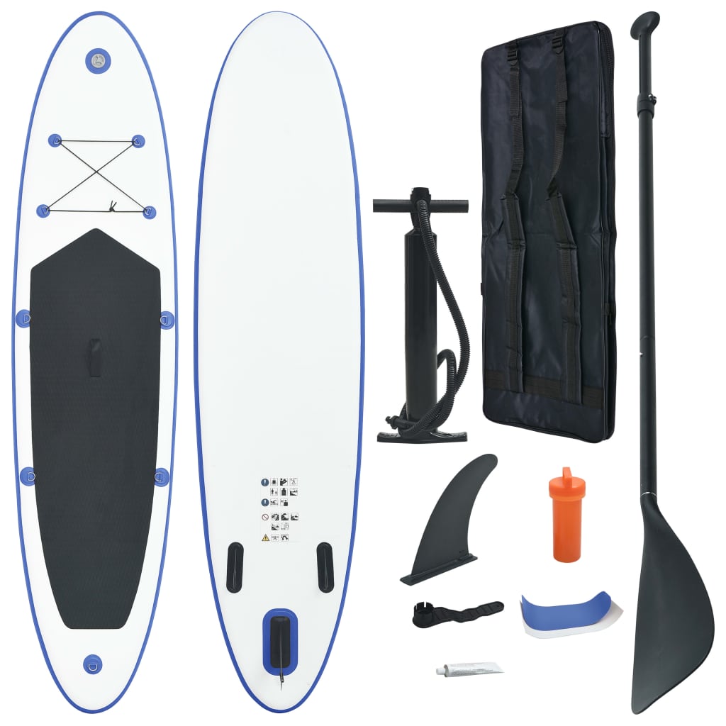 Stand Up Paddleboardset opblaasbaar blauw en wit is nu te koop bij PeponiXL, paradijselijk wonen!