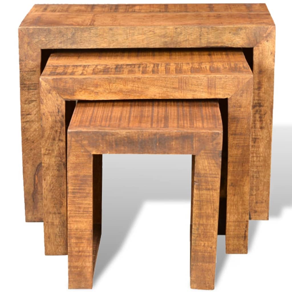 3-delige Tafeltjesset massief mangohout is nu te koop bij PeponiXL, paradijselijk wonen!