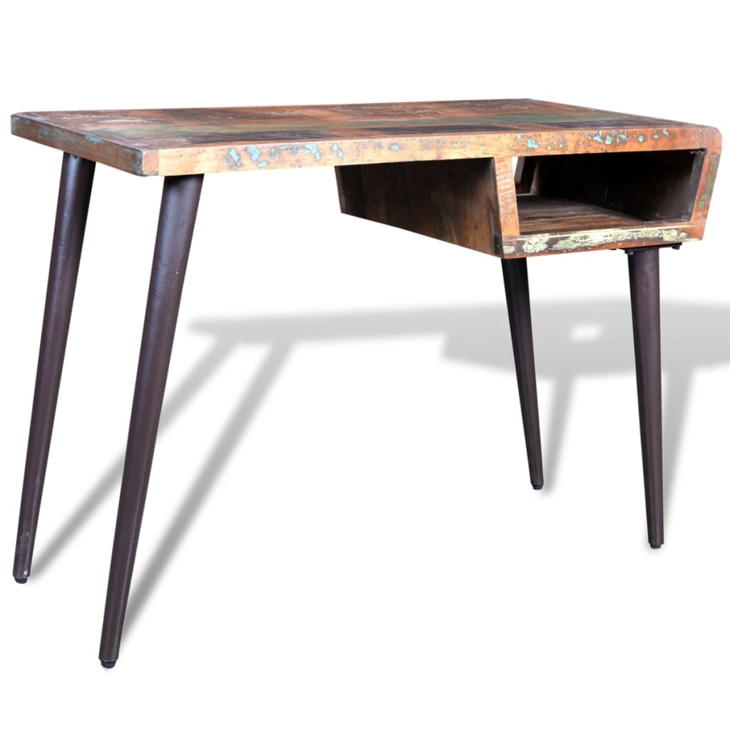 Bureau met ijzeren poten gerecycled hout is nu te koop bij PeponiXL, paradijselijk wonen!