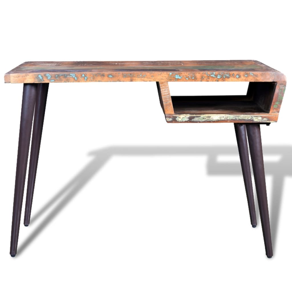 Bureau met ijzeren poten gerecycled hout is nu te koop bij PeponiXL, paradijselijk wonen!
