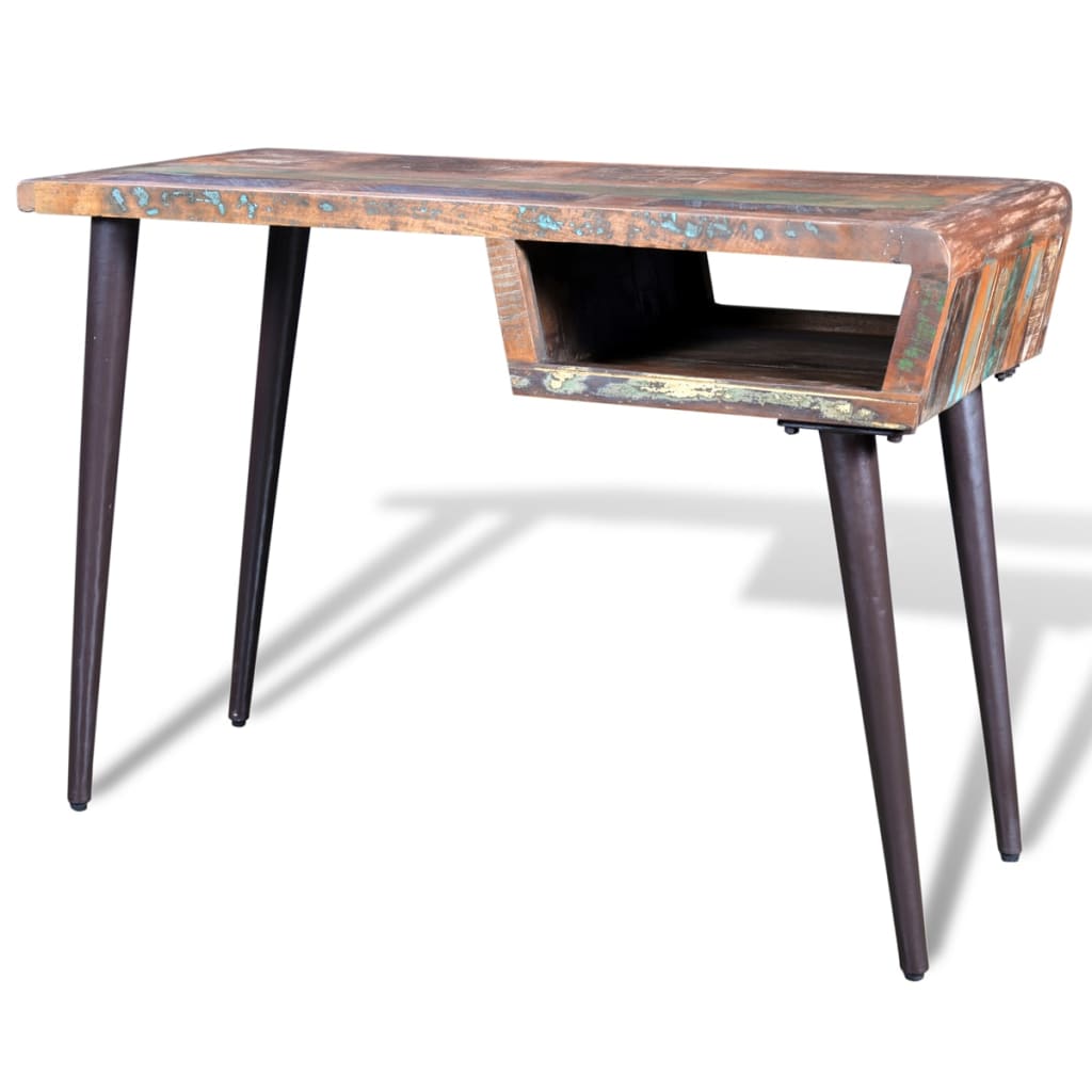Bureau met ijzeren poten gerecycled hout is nu te koop bij PeponiXL, paradijselijk wonen!