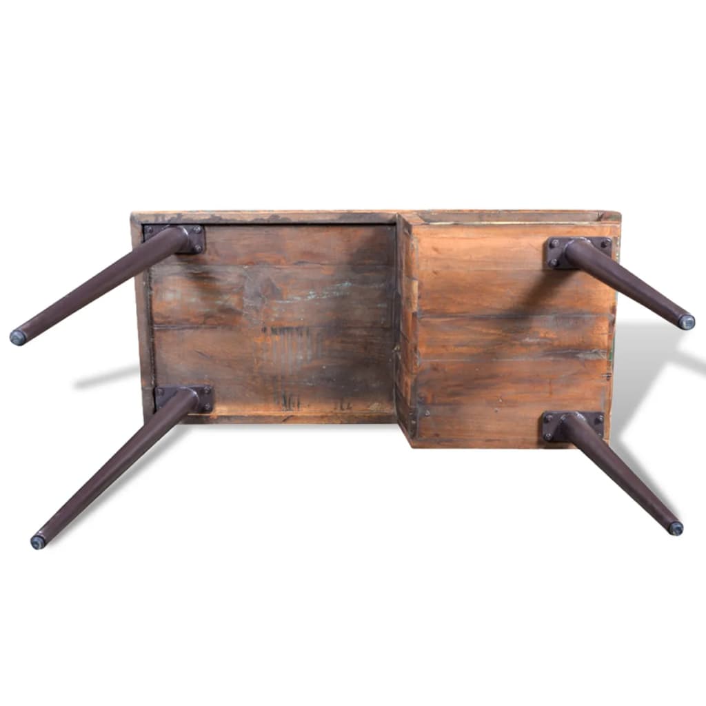 Bureau met ijzeren poten gerecycled hout is nu te koop bij PeponiXL, paradijselijk wonen!