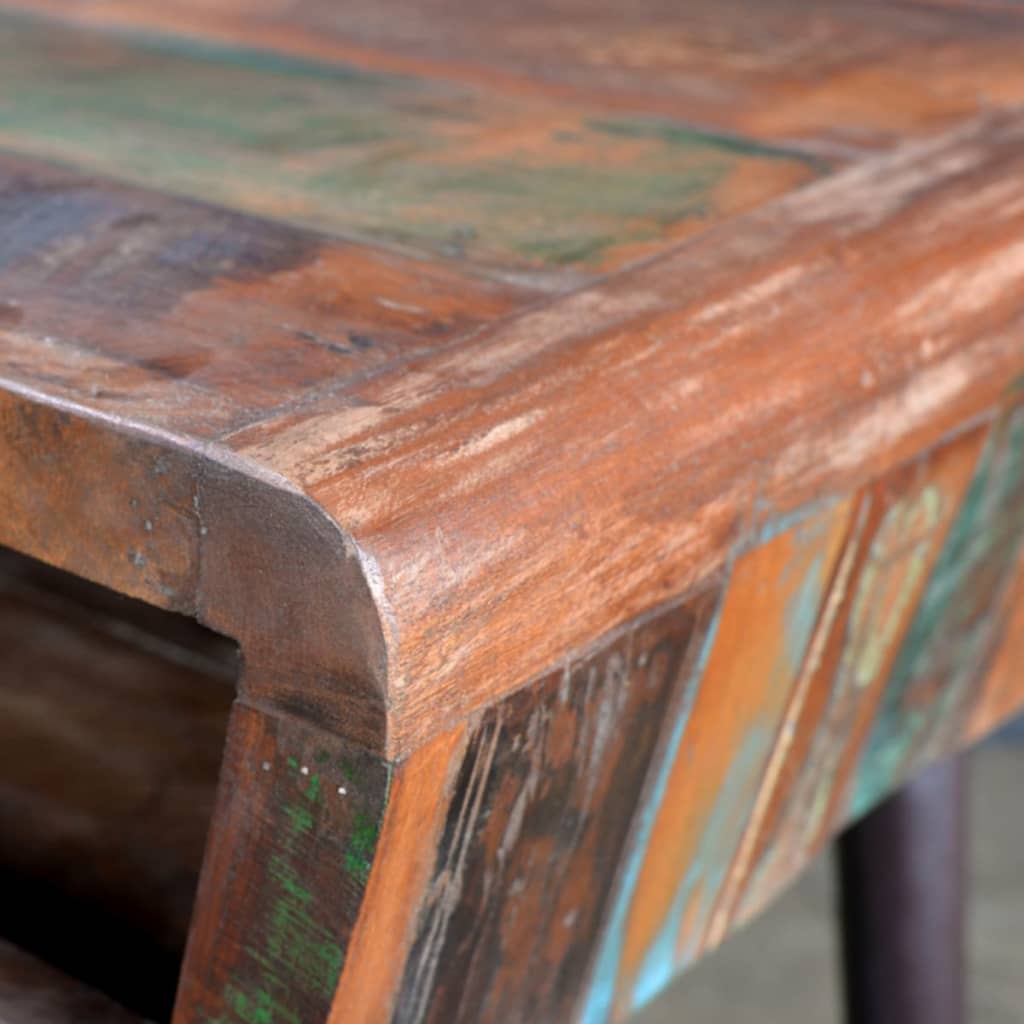 Bureau met ijzeren poten gerecycled hout is nu te koop bij PeponiXL, paradijselijk wonen!