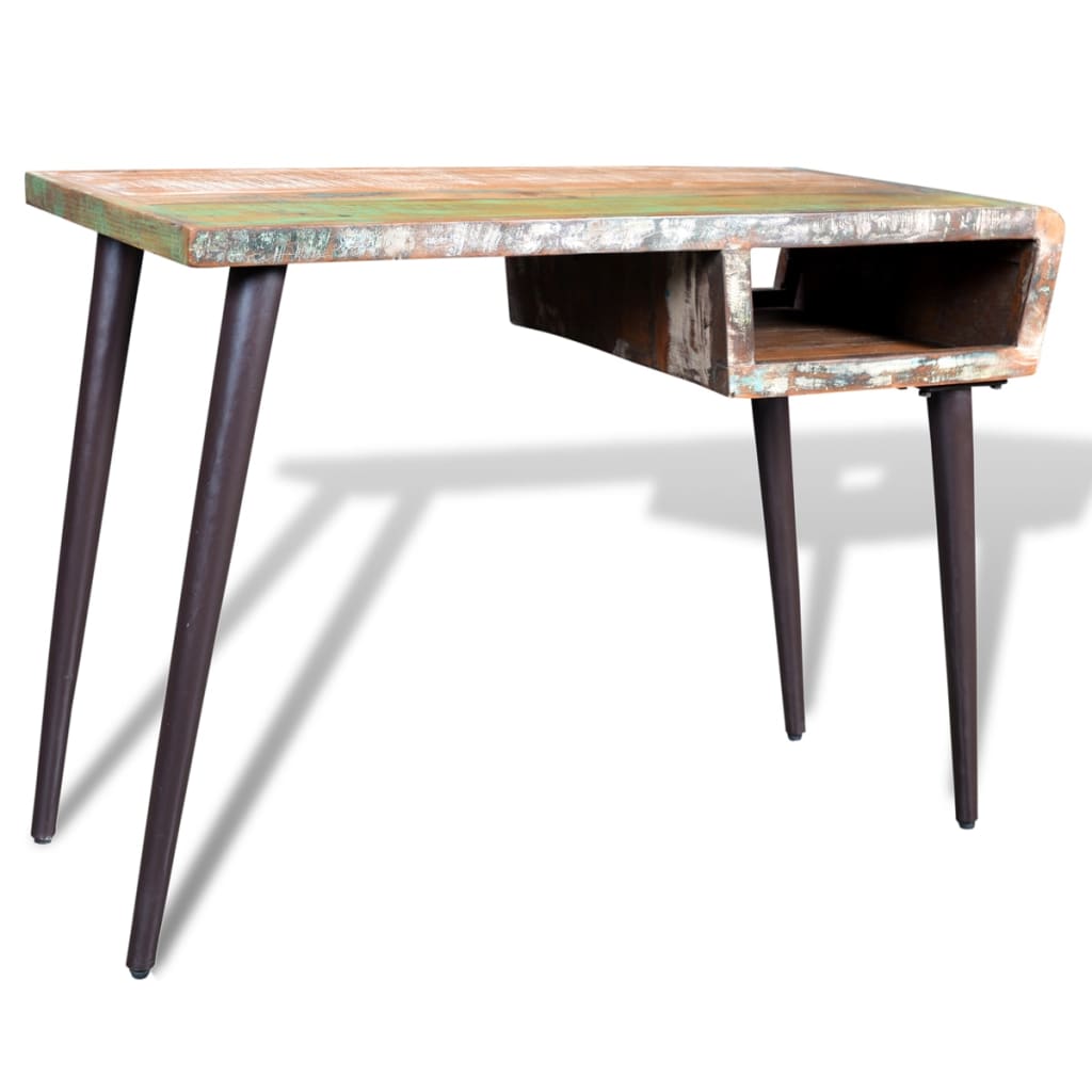 Bureau met ijzeren poten gerecycled hout is nu te koop bij PeponiXL, paradijselijk wonen!