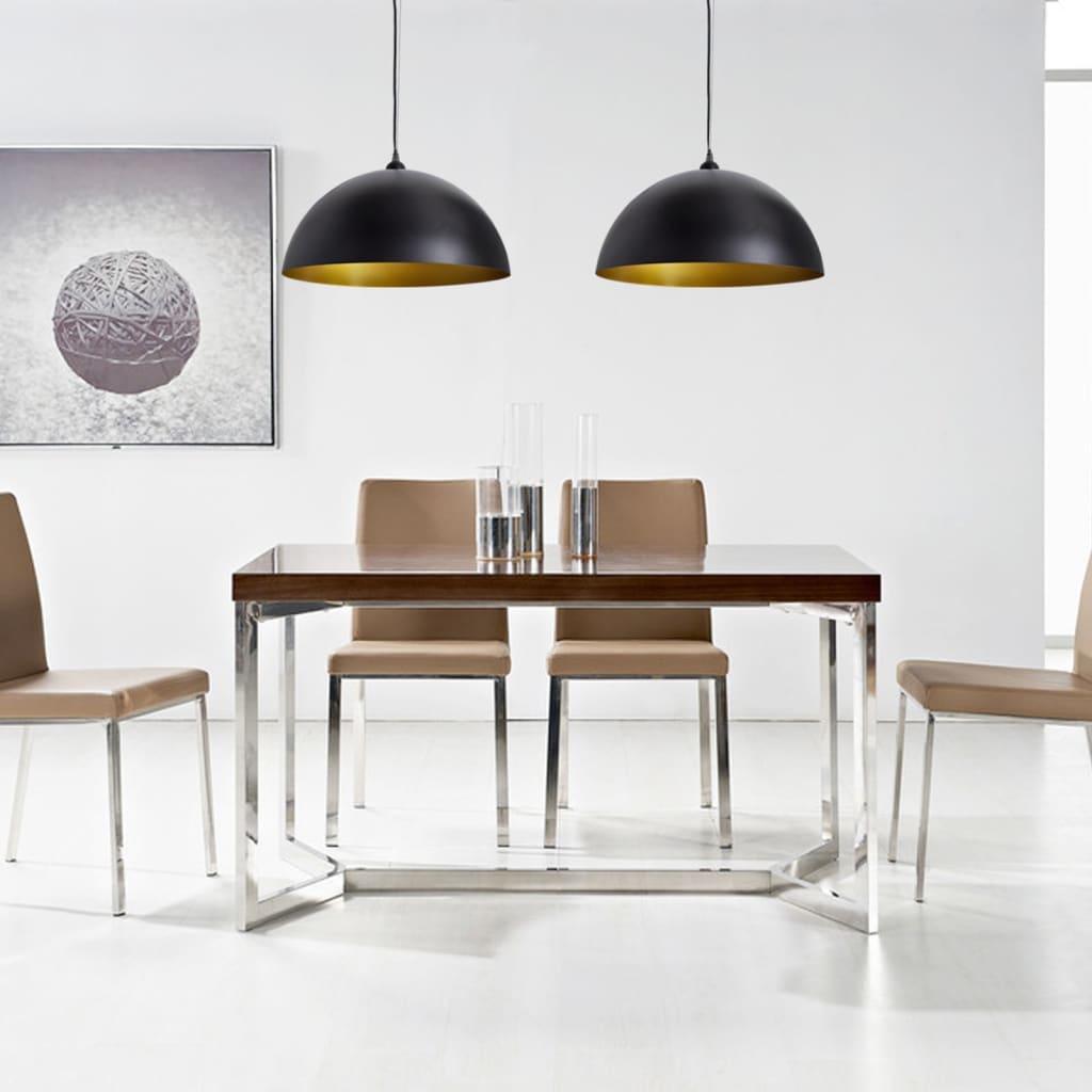 Plafondlampen 2 st in hoogte verstelbaar halfrond zwart is nu te koop bij PeponiXL, paradijselijk wonen!