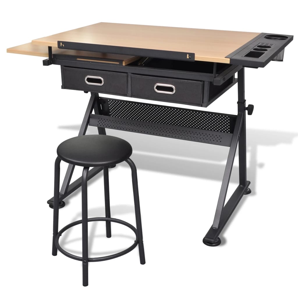 Tekentafel met 2 lades en kruk is nu te koop bij PeponiXL, paradijselijk wonen!