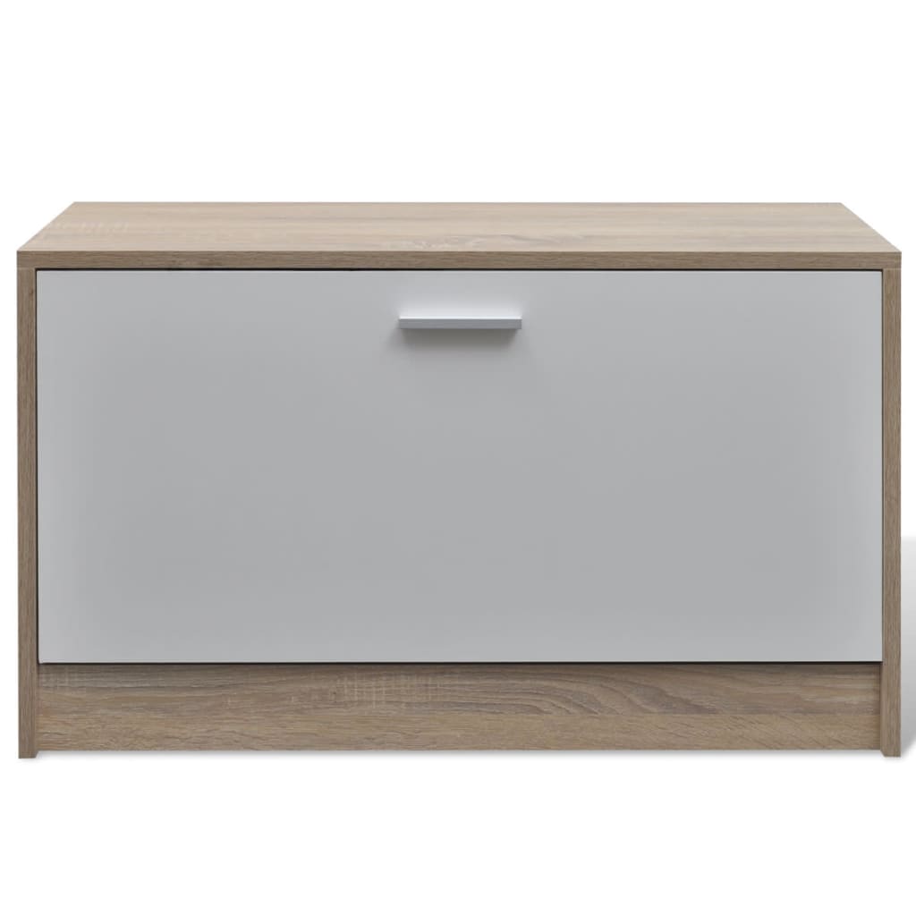 3-delige Schoenenkastset hout eikenkleurig en wit is nu te koop bij PeponiXL, paradijselijk wonen!