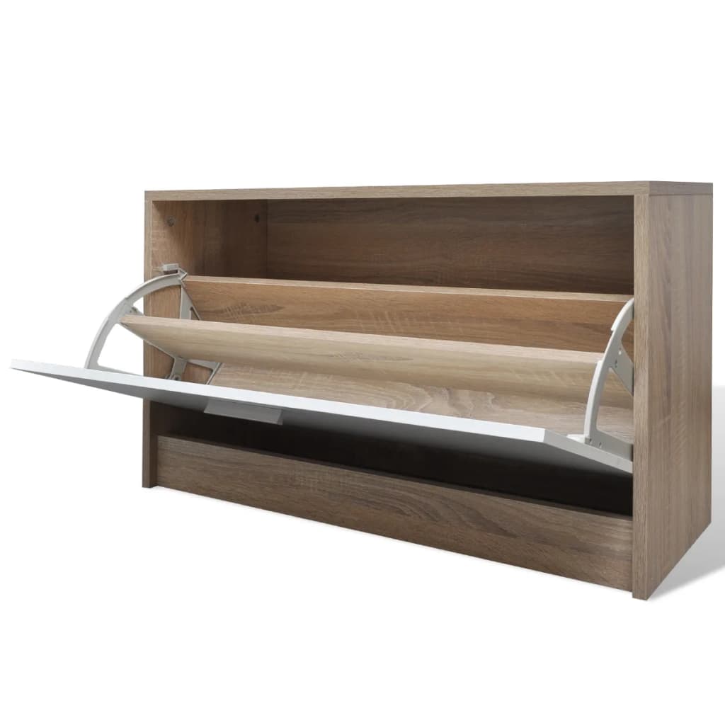 3-delige Schoenenkastset hout eikenkleurig en wit is nu te koop bij PeponiXL, paradijselijk wonen!