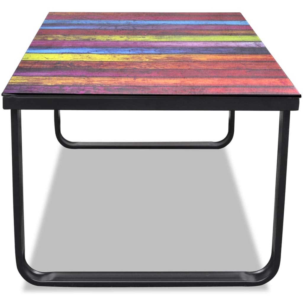 Salontafel met regenboog-print glazen tafelblad is nu te koop bij PeponiXL, paradijselijk wonen!