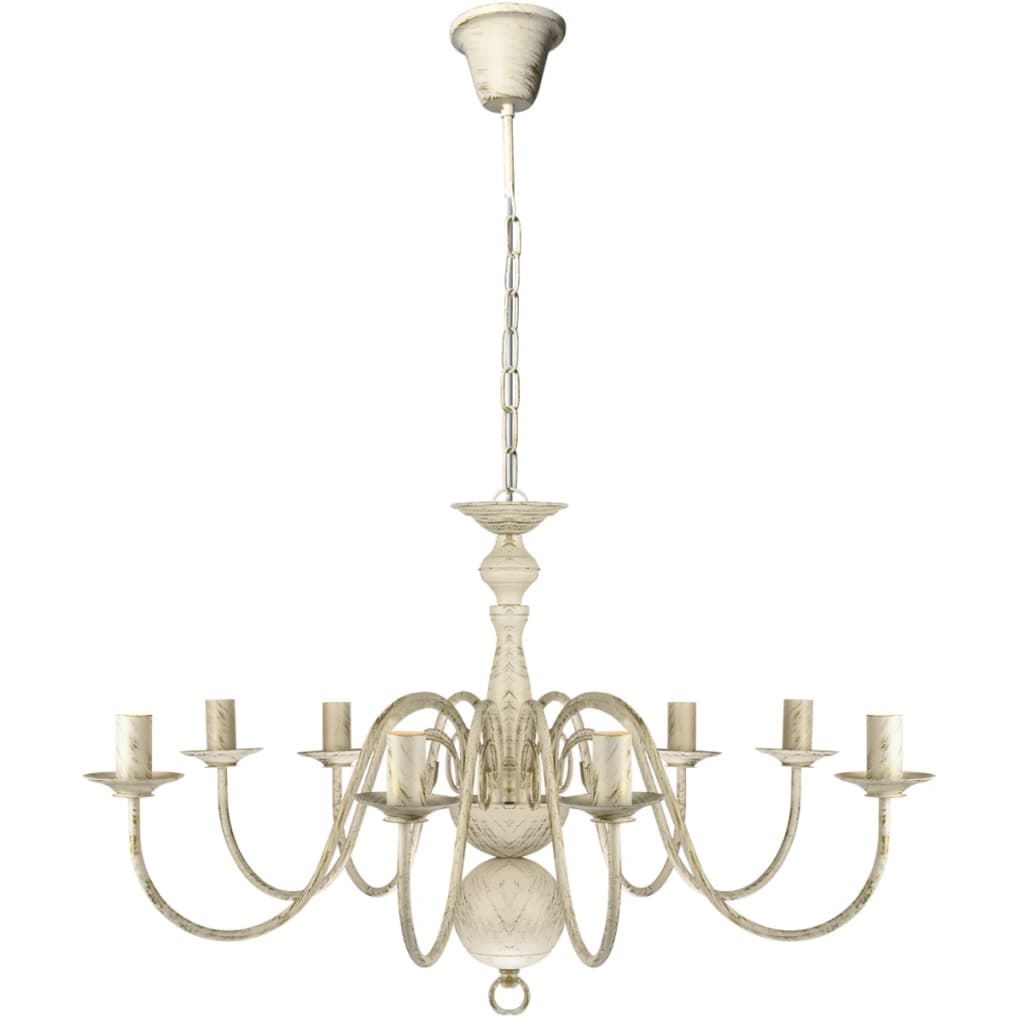 Kroonluchter wit metaal 8 x E14 lampen is nu te koop bij PeponiXL, paradijselijk wonen!