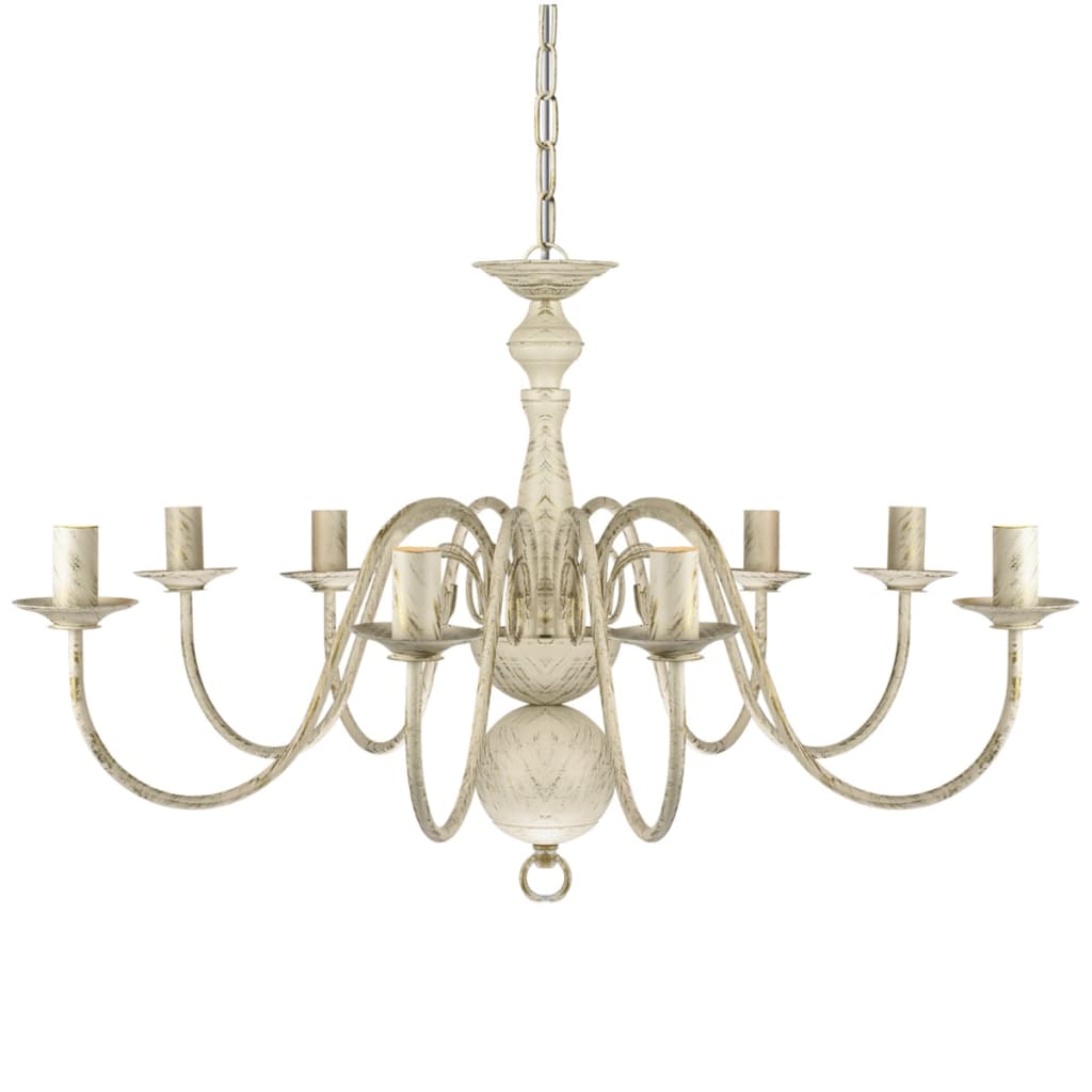 Kroonluchter wit metaal 8 x E14 lampen is nu te koop bij PeponiXL, paradijselijk wonen!