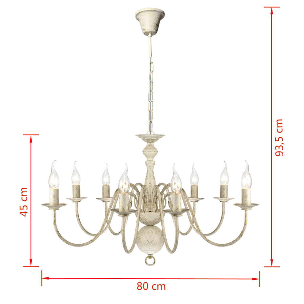 Kroonluchter wit metaal 8 x E14 lampen is nu te koop bij PeponiXL, paradijselijk wonen!