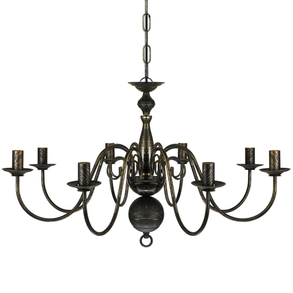 Kroonluchter zwart metaal 8 x E14 lampen is nu te koop bij PeponiXL, paradijselijk wonen!