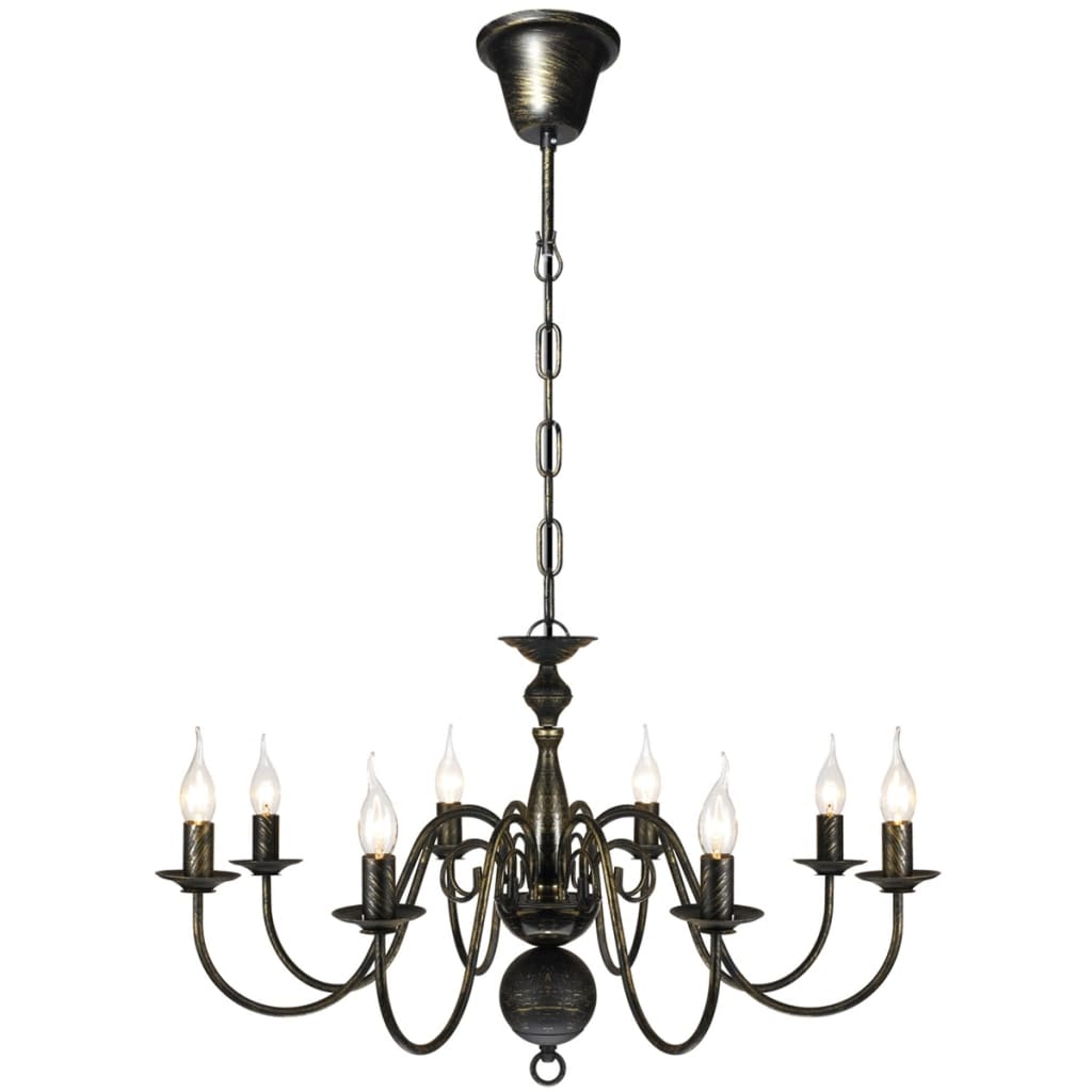 Kroonluchter zwart metaal 8 x E14 lampen is nu te koop bij PeponiXL, paradijselijk wonen!