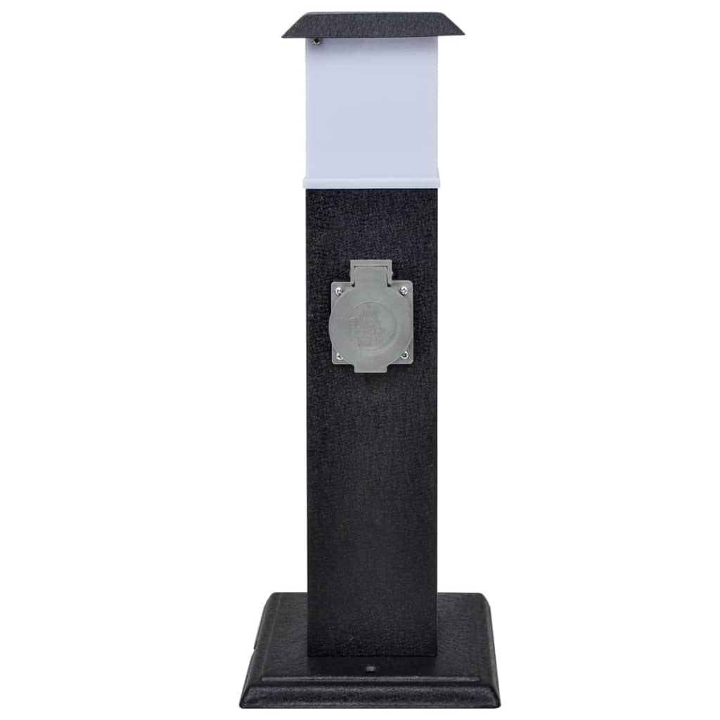 Buitenstopcontact op zuil met lamp (zwart) is nu te koop bij PeponiXL, paradijselijk wonen!