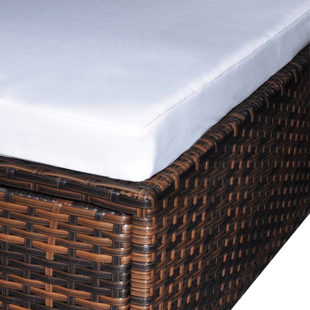 6-delige Loungeset met kussens poly rattan bruin is nu te koop bij PeponiXL, paradijselijk wonen!