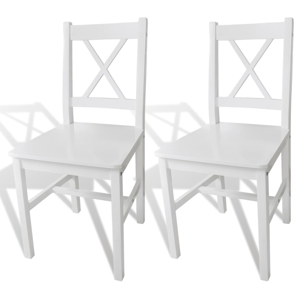Eetkamerstoelen 2 st grenenhout wit is nu te koop bij PeponiXL, paradijselijk wonen!
