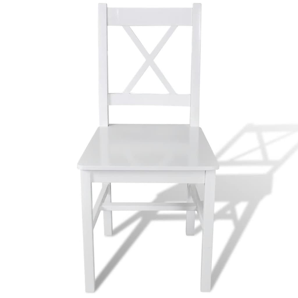 Eetkamerstoelen 2 st grenenhout wit is nu te koop bij PeponiXL, paradijselijk wonen!