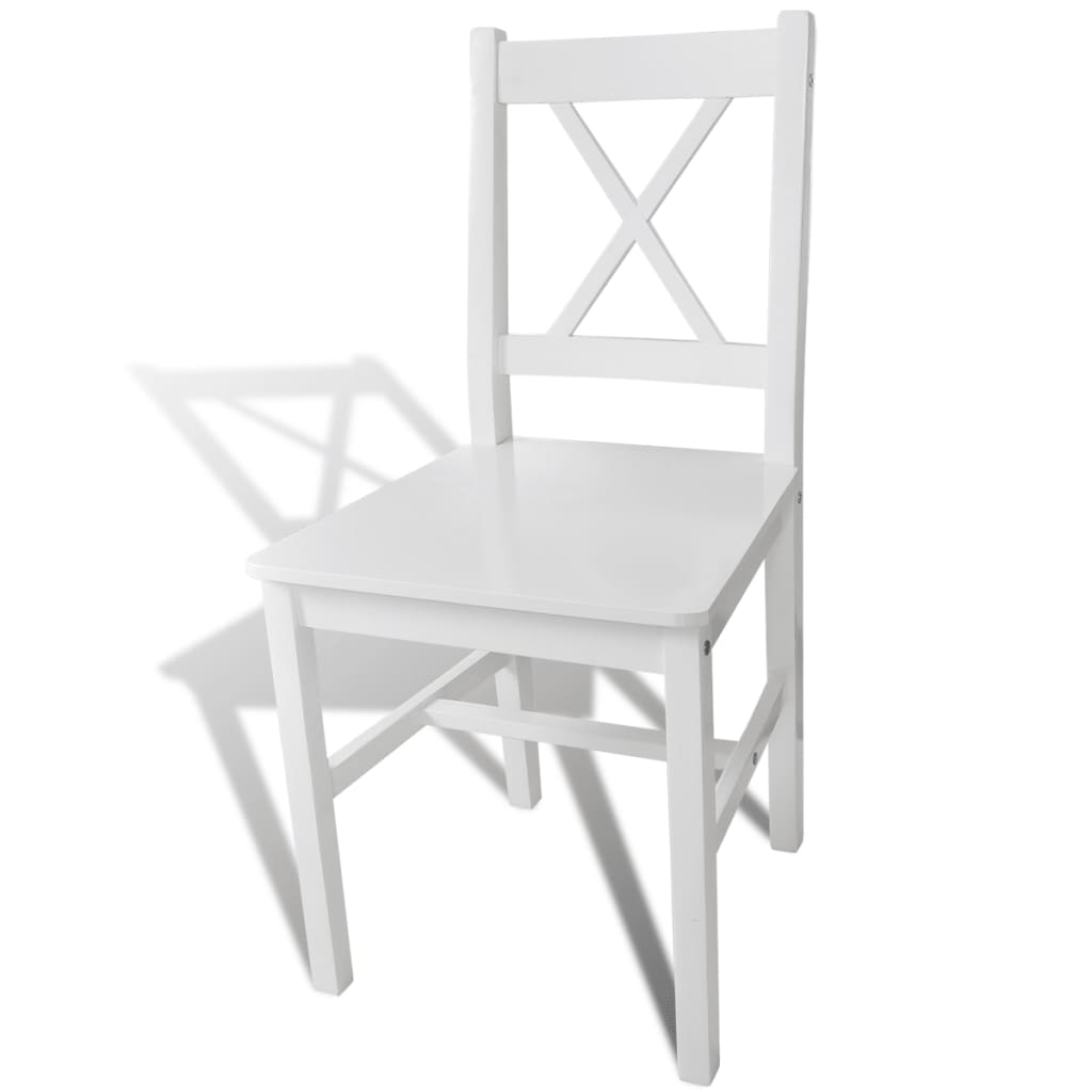 Eetkamerstoelen 2 st grenenhout wit is nu te koop bij PeponiXL, paradijselijk wonen!