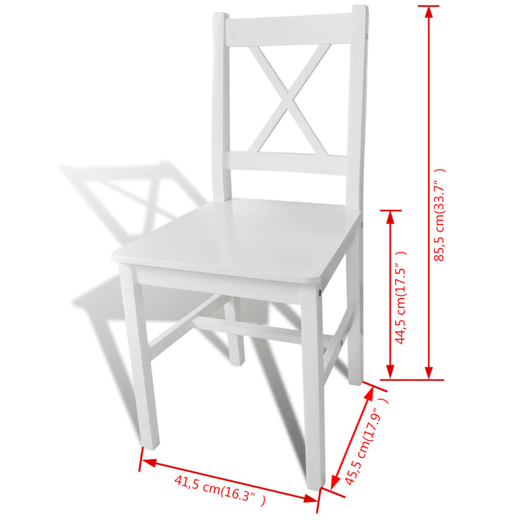 Eetkamerstoelen 2 st grenenhout wit is nu te koop bij PeponiXL, paradijselijk wonen!