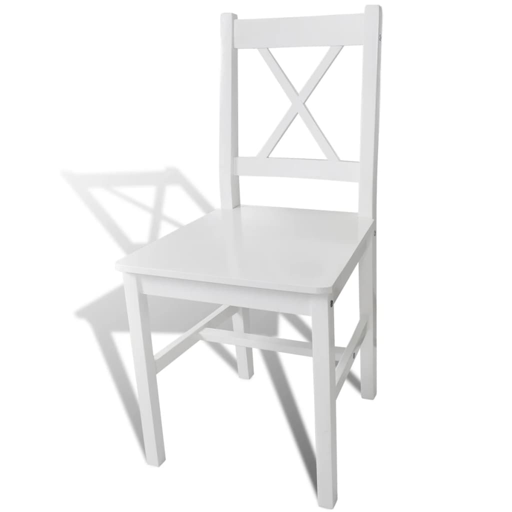 Eetkamerstoelen 4 st grenenhout wit is nu te koop bij PeponiXL, paradijselijk wonen!