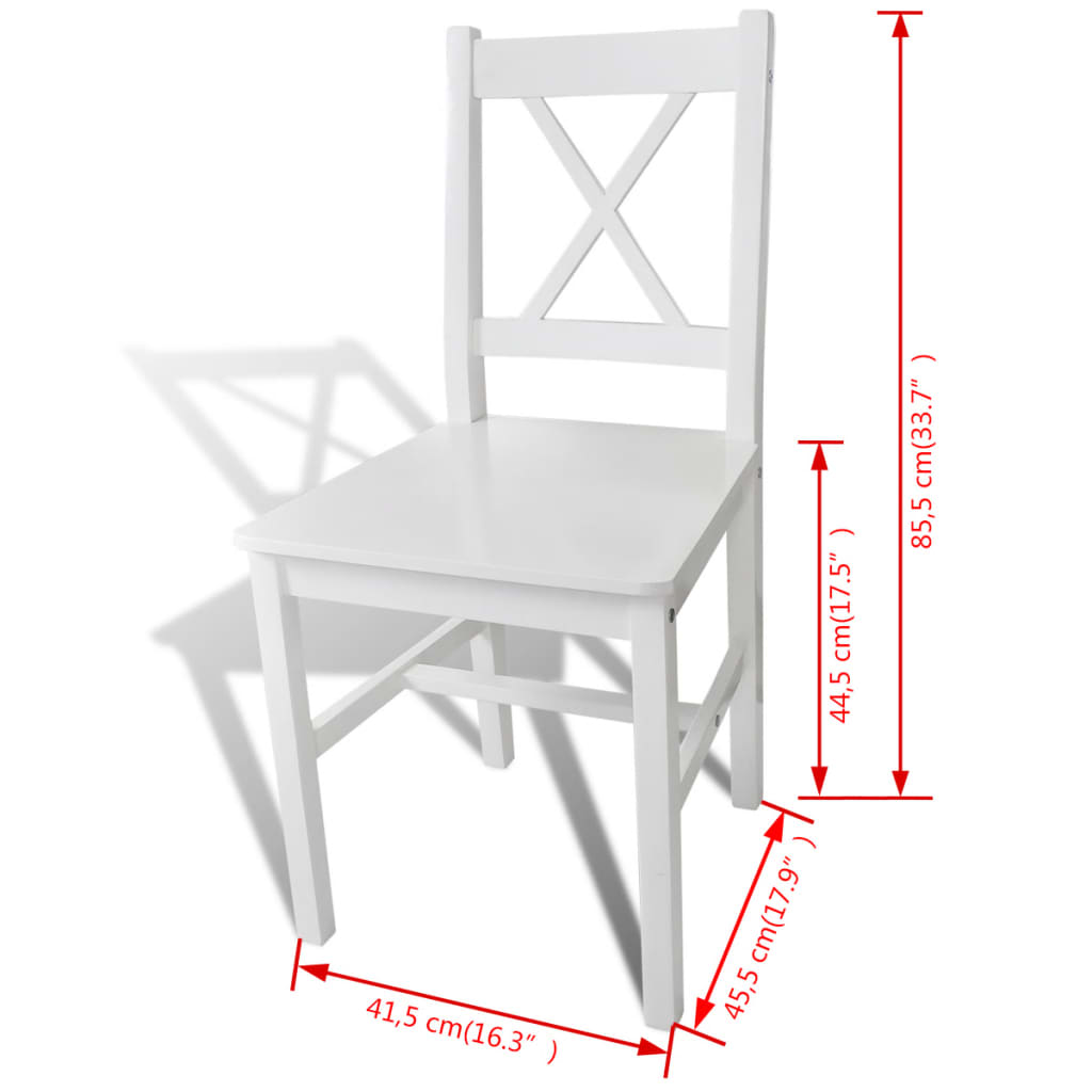 Eetkamerstoelen 4 st grenenhout wit is nu te koop bij PeponiXL, paradijselijk wonen!