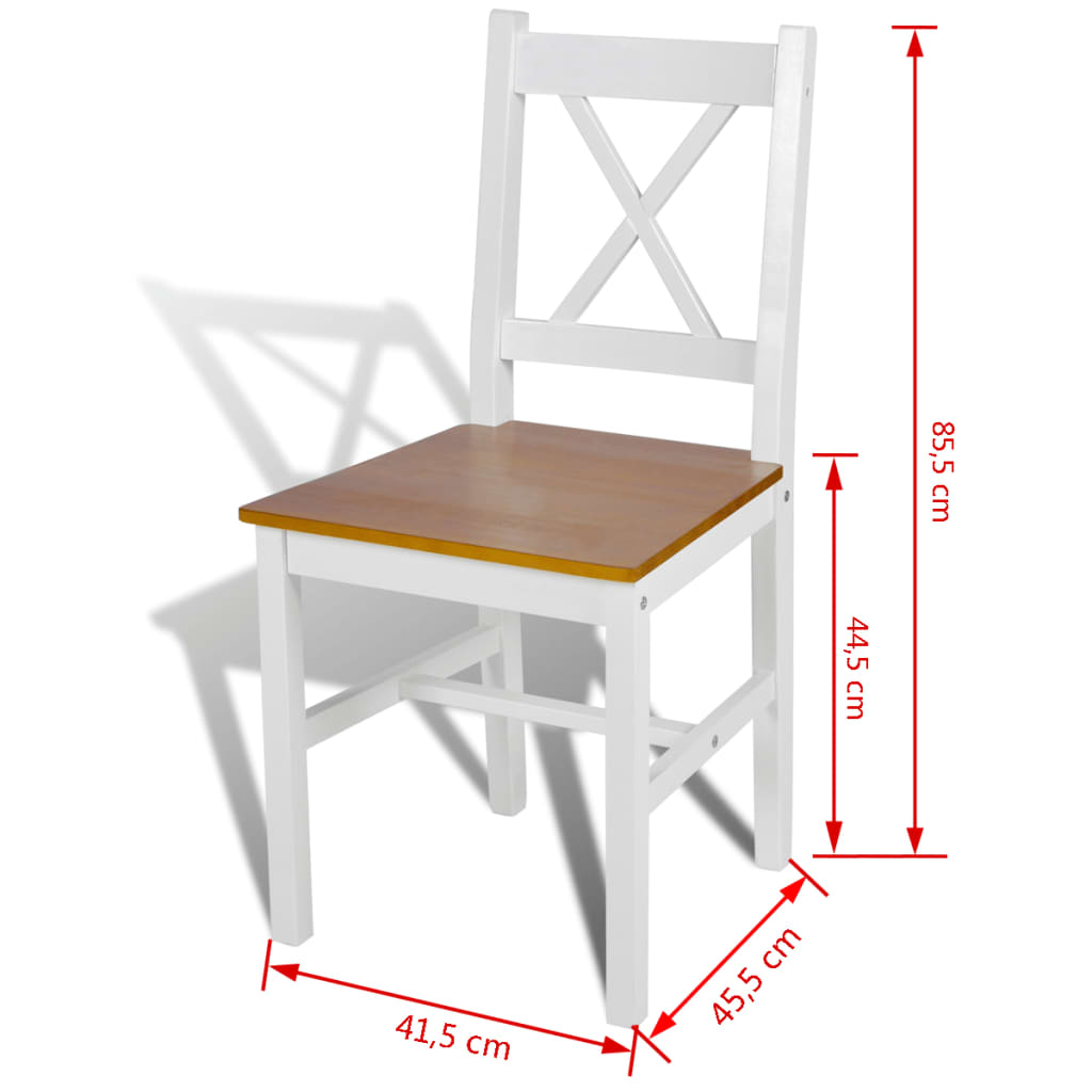 Eetkamerstoelen 2 st grenenhout wit is nu te koop bij PeponiXL, paradijselijk wonen!