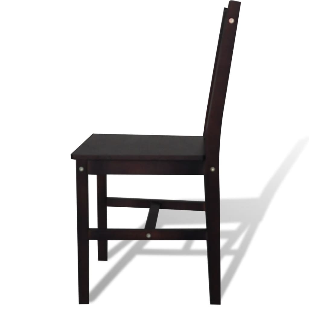 Eetkamerstoelen 4 st grenenhout donkerbruin is nu te koop bij PeponiXL, paradijselijk wonen!