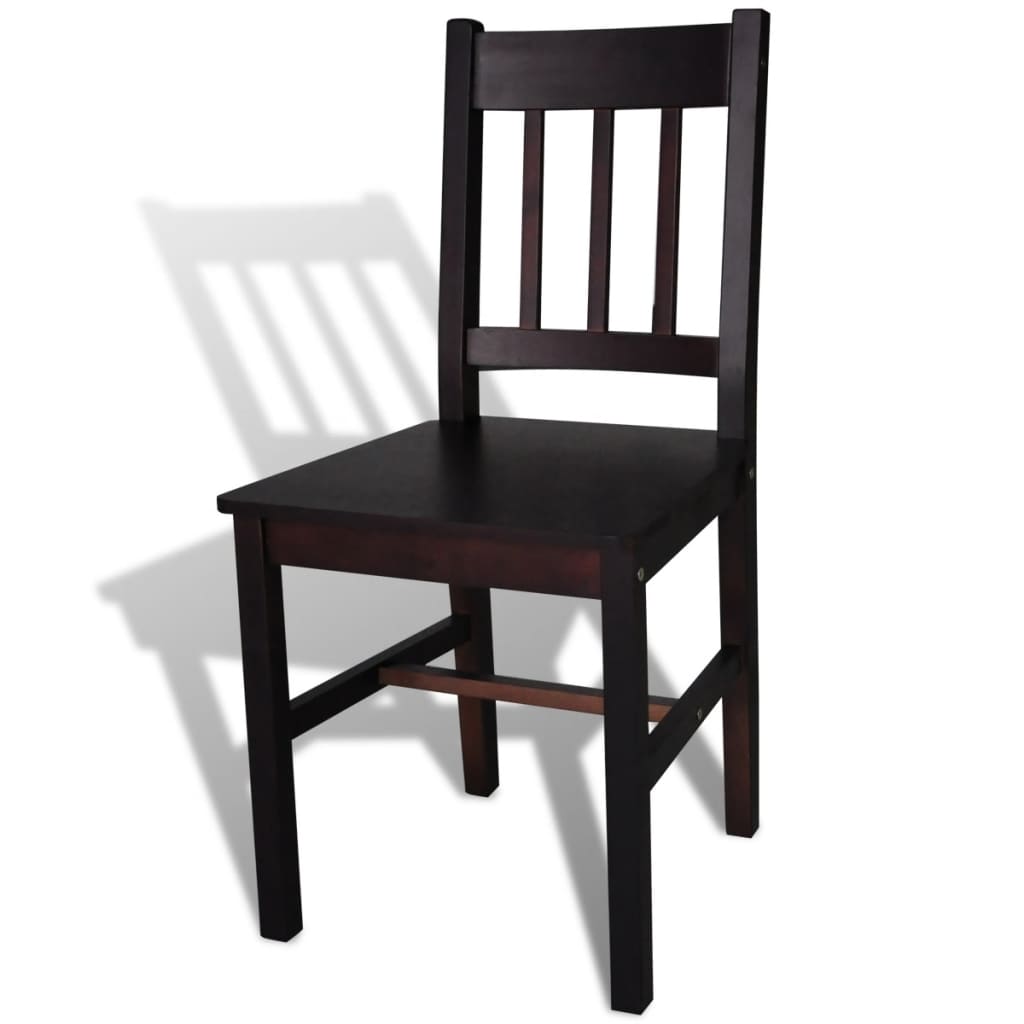 Eetkamerstoelen 4 st grenenhout donkerbruin is nu te koop bij PeponiXL, paradijselijk wonen!
